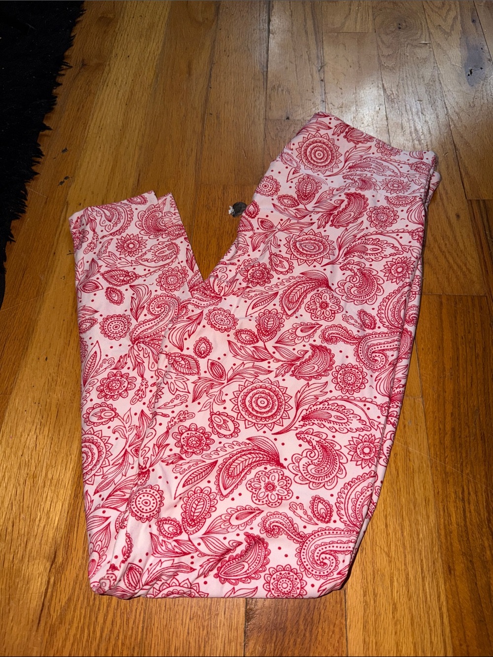 LuLaRoe Pink Paisley Print Jeggings